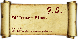 Fürster Simon névjegykártya